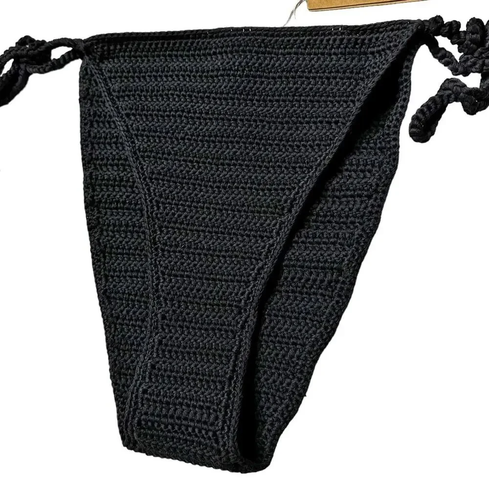 NWT Skims Crochet Swim Tie Bikini Bottoms in Onyx Women’s 2X